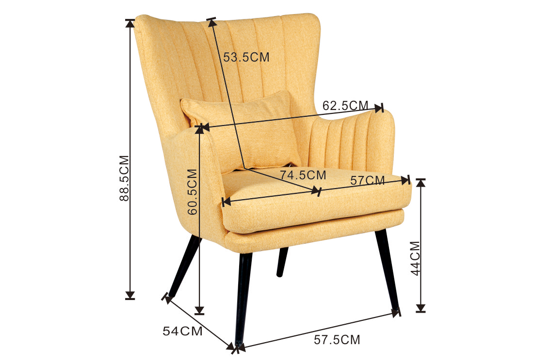 Sedia Alora Charlie - Gialla - Tessuto