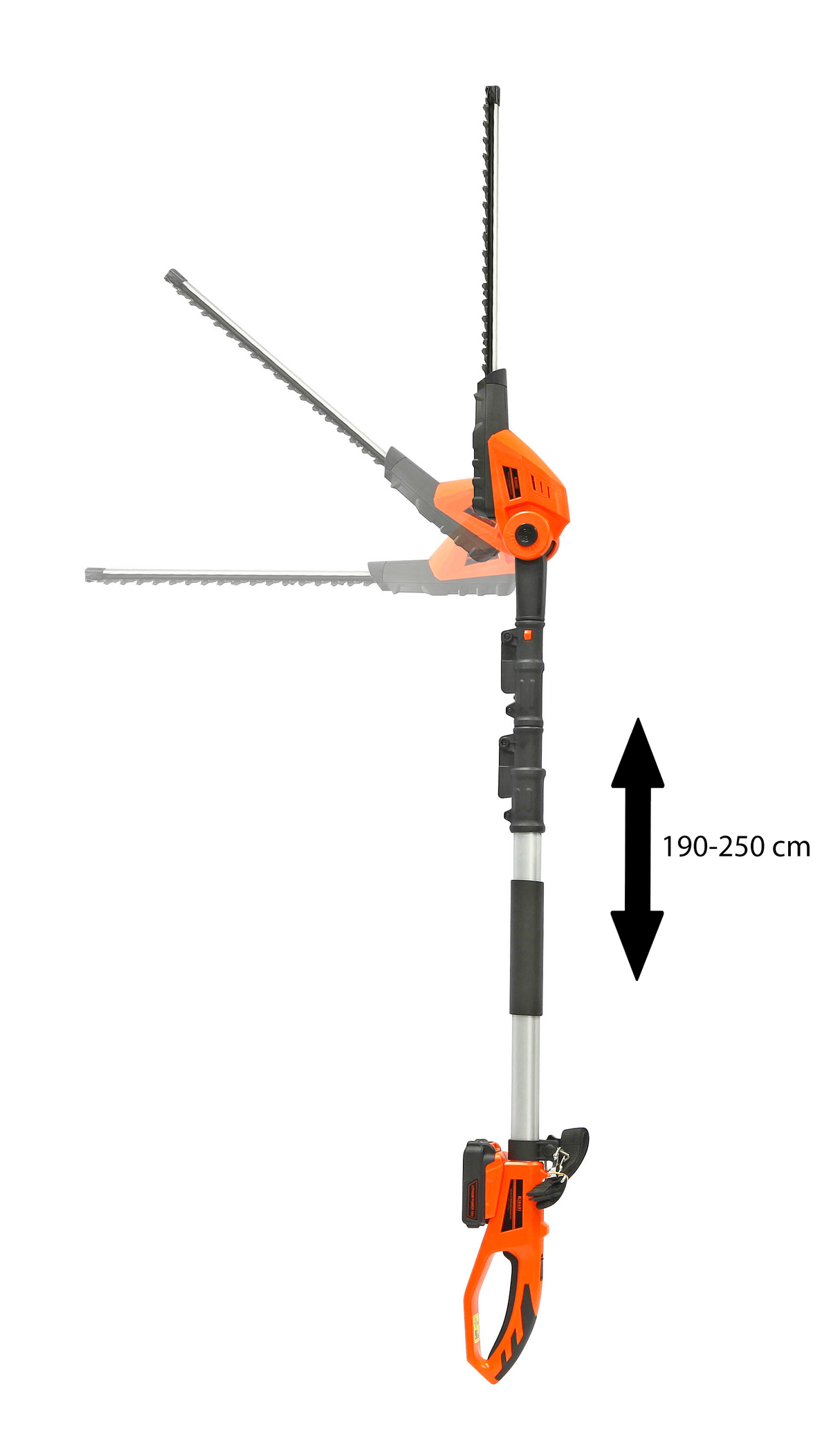 Kibani XXL Akku-Teleskop-Heckenschere – Inklusive 2000 mAh Li-Ionen-Akku – Messerlänge 45 cm – 18 V