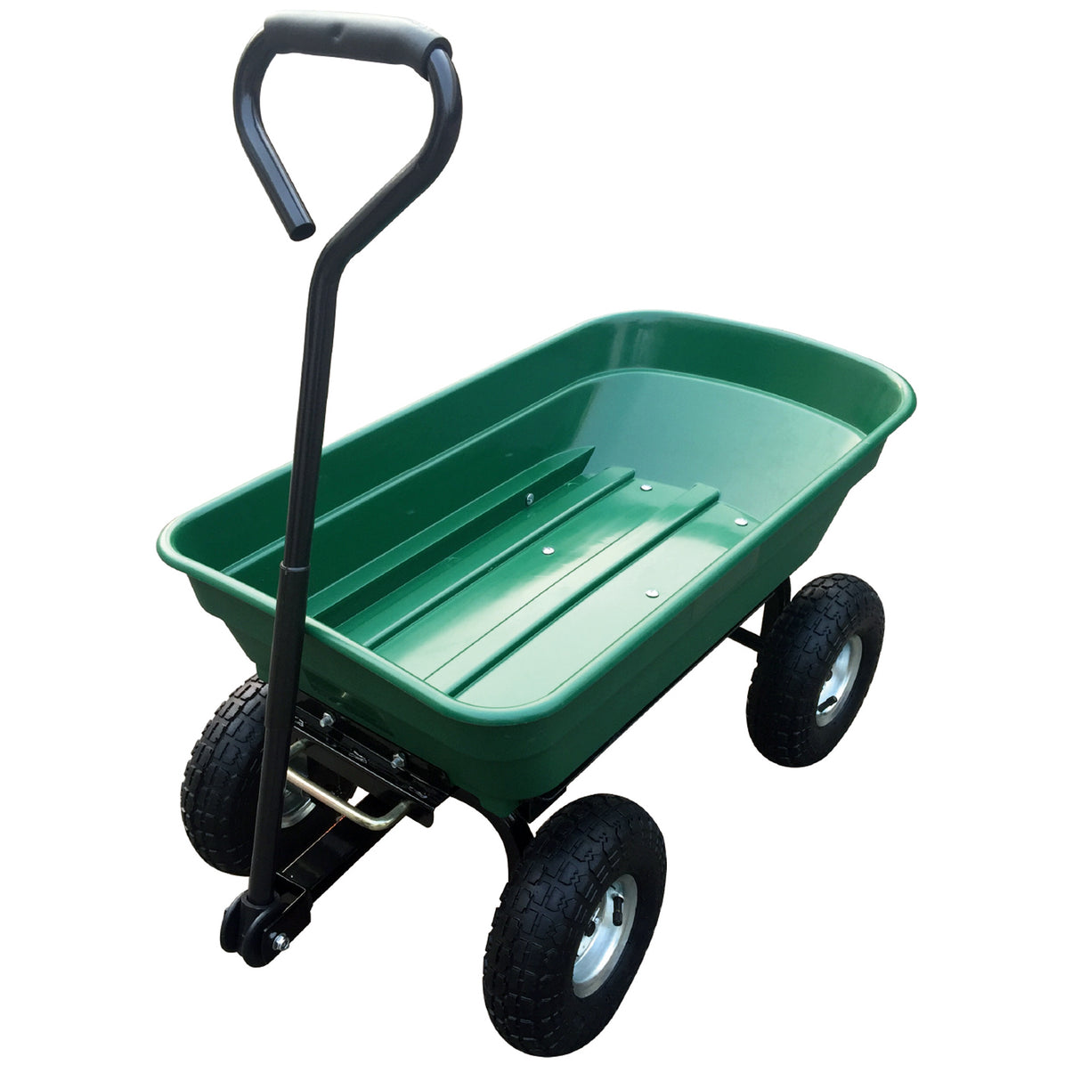 Carrello carriola da giardino ribaltabile - 75 LT - 250 KG - 4 ruote con pneumatici da 10 pollici