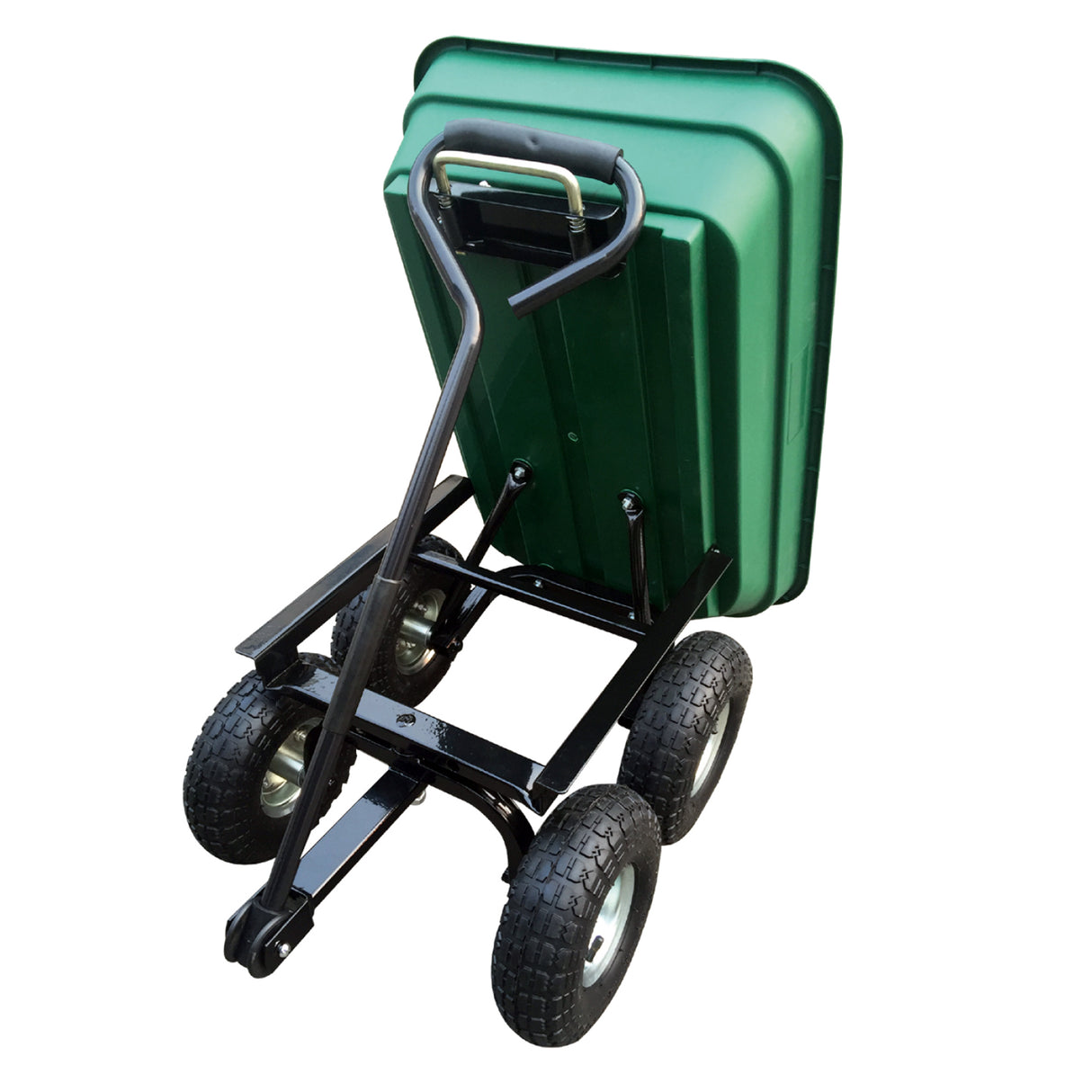 Carrello carriola da giardino ribaltabile - 75 LT - 250 KG - 4 ruote con pneumatici da 10 pollici