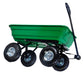 Carrello carriola da giardino ribaltabile - 50 LT - 4 ruote con pneumatici da 10 pollici