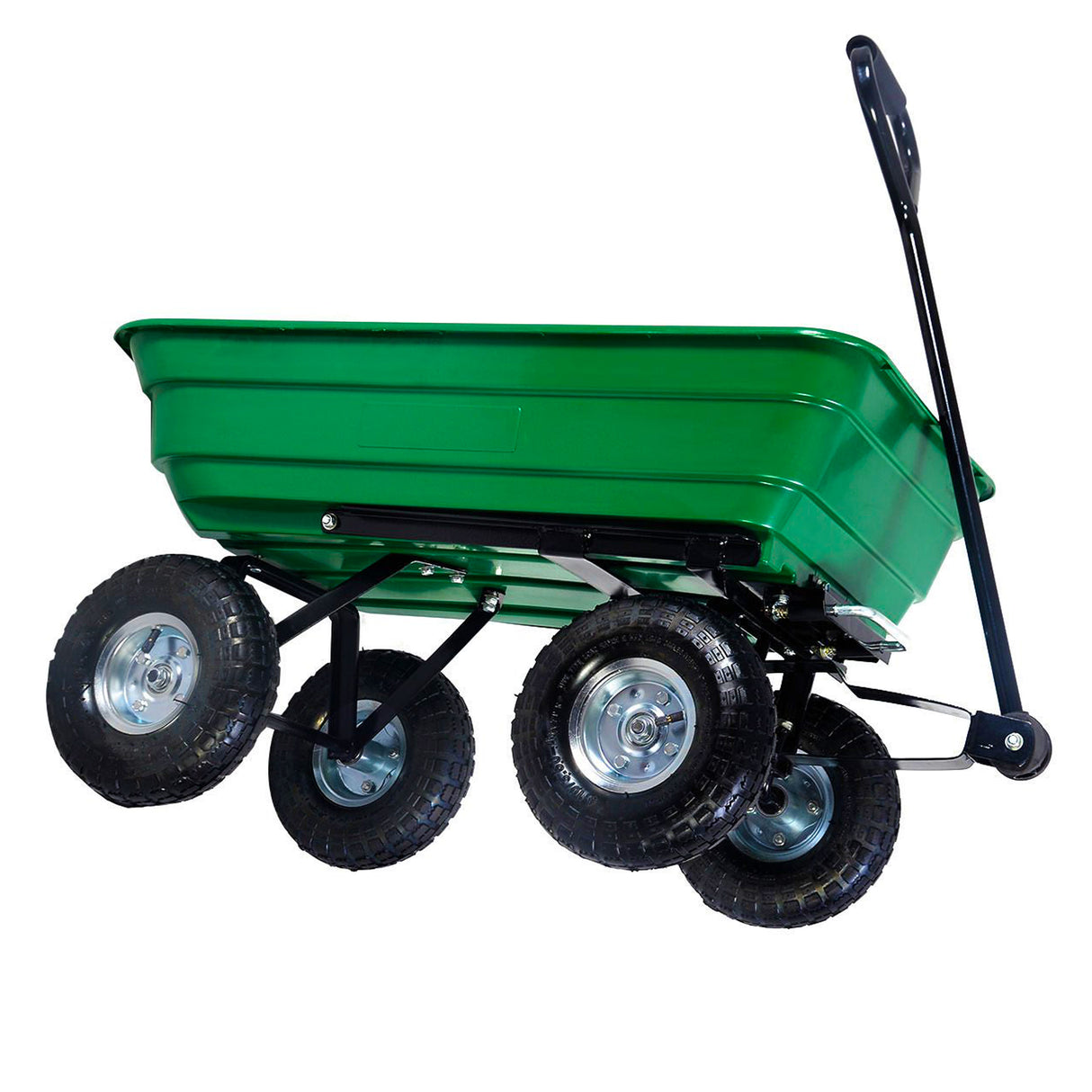 Chariot brouette de jardin pliable - 75 LT - 250 KG - 4 roues avec pneus 10 pouces