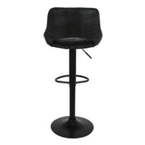 2019 Tabouret De Bar Noir 2 Pièces - Cuisine Fixe Pivotant Réglable - Repose Pieds Dossier - Industriel