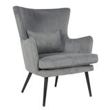 Chaise Alora Charlie - Gris - Tissu côtelé 